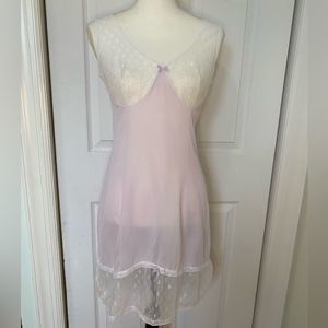 Vintage 1970s Lilac Satin and Lace Half Slip